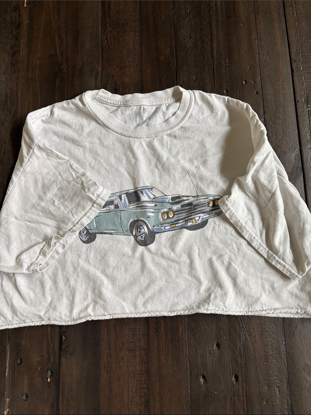 J.Galt PacSun white oversized car racing tee Tshirt top one size